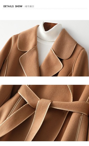 Herbst und Winter Kaschmir Mantel Damen Lang Schmal Winter Schur Mode Wollmantel - Bild 17 von 28