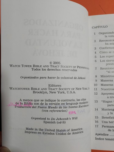 Organizados Para Hacer La Voluntad De Jehova Testigos De Jehova HC #5001 - Picture 3 of 10