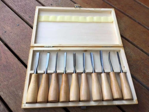 10 Piece Wood Carving Hand Chisel Tools Woodworking Gouges Kit Set-Brand New - Picture 1 of 7