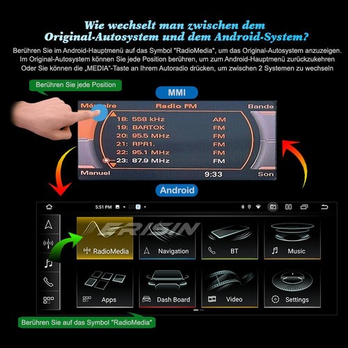 Android 13 DAB+ Autoradio 12,3" 8-Kern 8GB+128GB CarPlay Navi DSP BT Für Audi Q5 - Bild 7 von 24