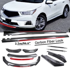 For Acura MDX Front Bumper Rear Lip Spoiler/ Body Kit+Side Skirt Carbon Fiber