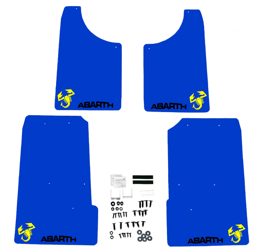 Abarth 500 595 695 Parafanghi Stile Rally 4mm Blu PVC con Logo B