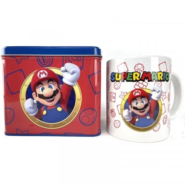 set colazione Super Mario tazza mug salvadanaio metallo e tovaglietta - Immagine 2 di 4