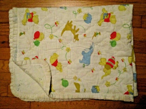 VTG Sears Disney Winnie Pooh Eeyore Kanga Roo Owl Heffalump Bee Blanket