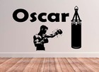 Personalised Sports Vinyl Wall Sticker Home Gym Boxing Exercise Stickers Decal