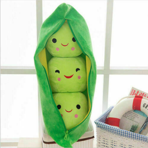 3 Peas in a Pod Soft Plush Toy Beans Cuddle Pillow Lovely Gifts Peas Pillow 70CM - Picture 11 of 11