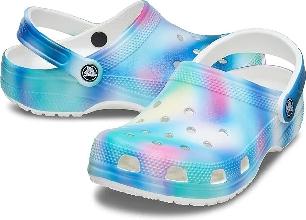 Rainbow pastel crocs hot sale
