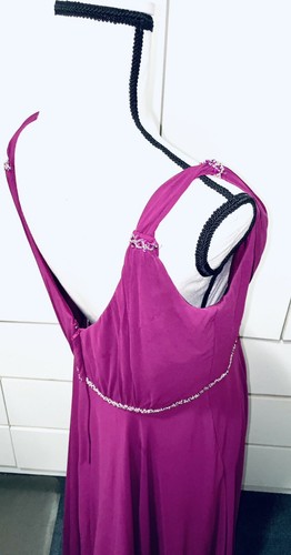 $669 MORI LEE 21588 BRIDESMAID PROM CHIFFON MAXI FORMAL GOWN MULBERRY JEWELED 16 - Picture 14 of 24