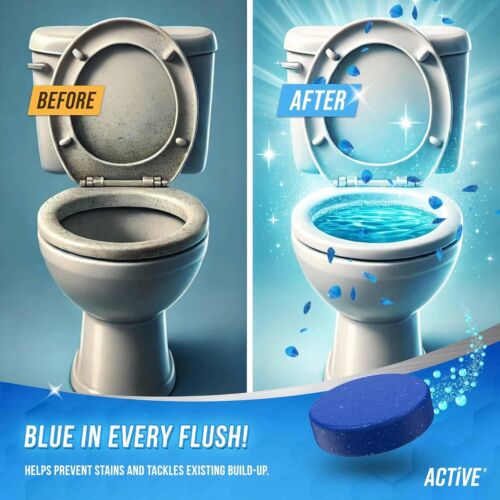 Automatic Toilet Bowl Cleaner Tablets Blue Gel Toilet Tank Cleaners, Fresh Scent - Picture 3 of 6