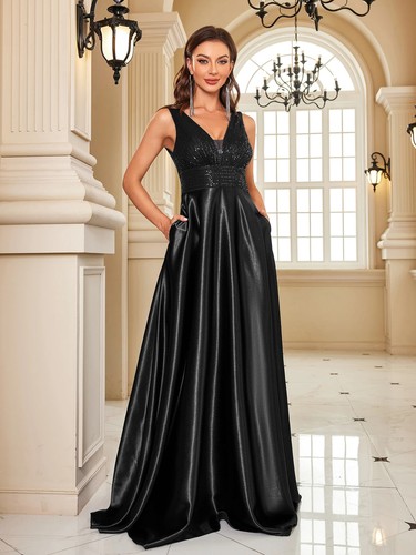 Sequins Evening Dress Women Prom Party Green Dress Floor Formal Gowns - Bild 27 von 30