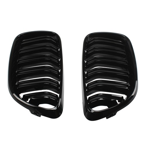 Pair Front Kidney Grille Grill M2 Style Glossy Black For BMW 2-Series F22 F23 - Picture 6 of 10