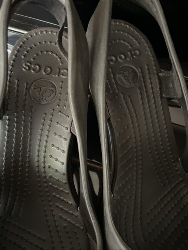 Crocs Women Wedges High Heel Size 7, Black - Picture 10 of 13