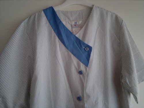 Berufskasack Arbeitskleidung Laborkittel von Leiber Gr.40 1/2 Arm blau-weiß NEU - Bild 2 von 5