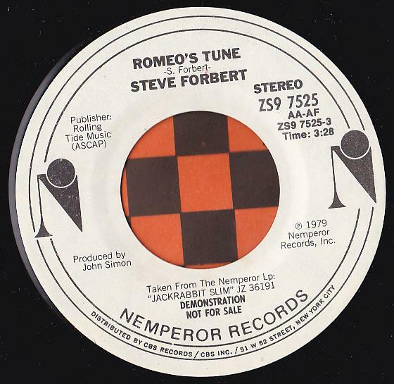 最も信頼できる Romeo's RPM 45 Forbert Steve Tune (1979 ZS9-7525 Nemperor - その他