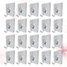 20 Pcs Wall Mounting Hooks Waterproof Reusable Hooks Adhesive Hooks Heavy Duty
