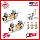 Garden Hose Repair Connector with Clamps,Solid Brass Hose Repair Kit, 1/2" Ba...