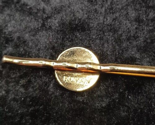 Vintage Ronson Gold Plated Tie Clip Bar Gents Accessory - Free UK P&P - Picture 6 of 9