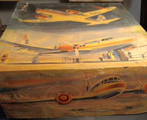 SELTEN Vintage Tippco Weißblech TCO 60 Uhrwerk Flugzeug 1955 & Box. "Flügelspannweite 15" - Bild 5 von 6