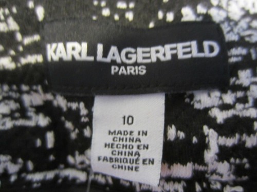 KARL LAGERFELD black white tweed skirt Women 10 NWT $130 - 第 4/6 張圖片
