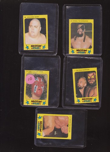 9 LOT VINTAGE 1986 MONTY CARDS WWF KING KONG BUNDY ROAD WARRIORS ALL BLANK BACK - Picture 2 of 3