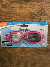 Swimgear Adult Swim Goggles PC Lens,Latex Free ,Adjustable Strap Ages 14+ Pink