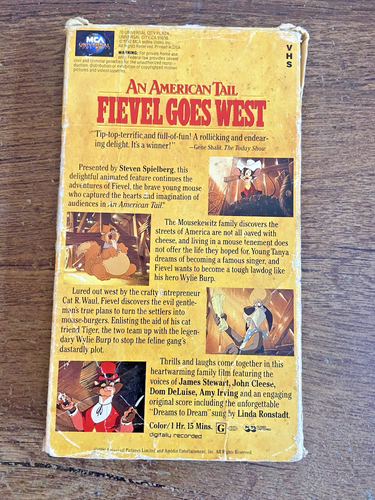 1991 Steven Spielberg Presents An American Tail Fievel Goes West VHS - Picture 2 of 3