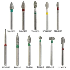 Dental Diamond Bur Football FG 368/023C 379/023 Egg Shape Coarse Fine High Speed