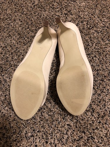 Alfani White Peep Toe Pumps Buckle New With Tag Women’s Size 9 - Picture 8 of 9