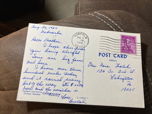 Postal NE Saludos de Nebraska La Tierra de la Abundancia - Imagen 2 de 2
