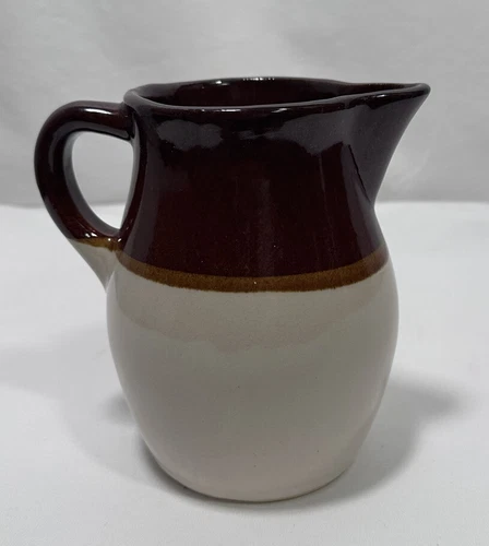 RRP Co Roseville Ohio USA Pitcher Creamer Stoneware Pottery Brown 6 1/4" Vintage