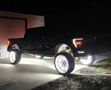 Set with (4) 15.5" QUAD ROW PURE WHITE Truck Remote Switch LED Wheel Rim Lights