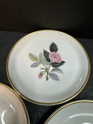 Set Of 3 Wedgwood Hathaway Rose Porcelain Coasters Vintage Victorian - Picture 9 of 9