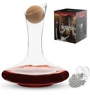 Red Wine Decanter With Cork Ball And Cleaning Beads