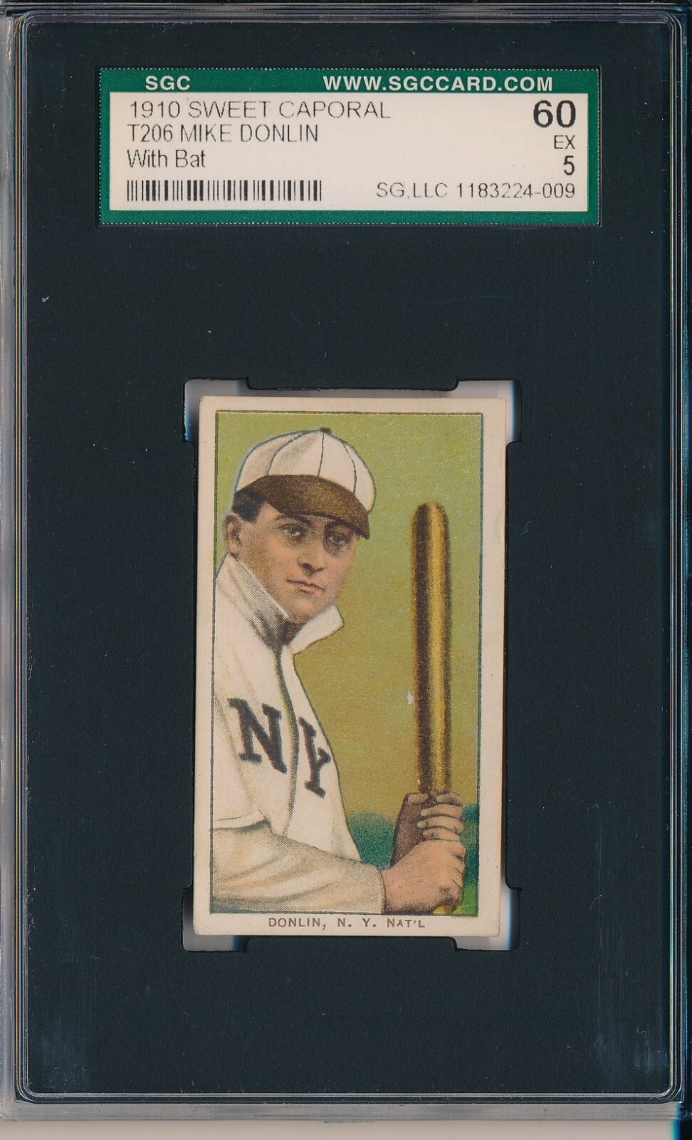 T206 SWEET CAPORAL FACTORY 25 - MIKE DONLIN W/ BAT - SGC 60 EX 5 (SVSC)-LOW POP!