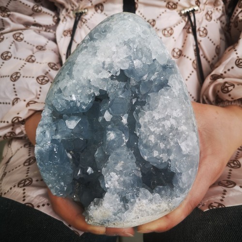 6.38LB Natural Beautiful Blue Celestite Crystal Geode Cave Mineral Specim 2900g - Picture 2 of 13