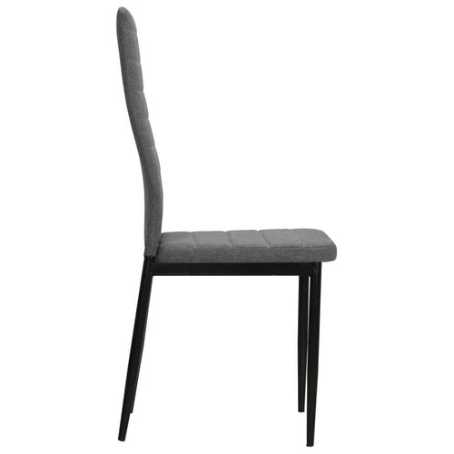 vidaXL Dining Chairs 6 pcs Light Grey Fabric - Picture 4 of 8