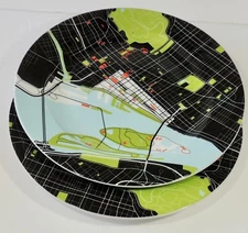 2 2009 NotNeutral Poland 12" Montreal Dinner City Plates EUC