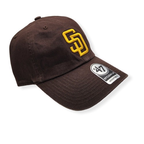 '47 San Diego Padres Clean Up Brown/Gold Logo Adjustable Strap Hat Dad Cap - Picture 3 of 6