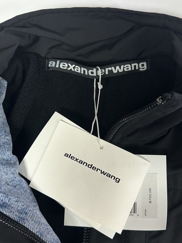 New Alexander Wang Nylon Combo Jacket Light Indigo Fade 4DC1232371 Women’s Small - Picture 5 of 24