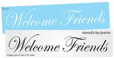 Joanie Stencil Welcome Friends Script font Family Home Cottage Prim Art Signs