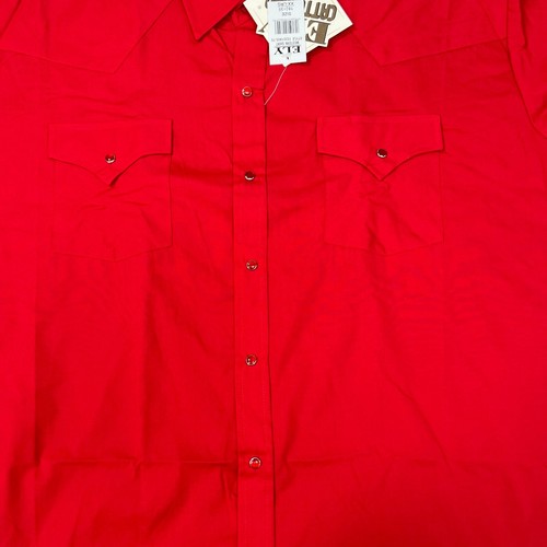 Ely Cattleman Mens Shirt 2XL Red Button Up Pearl Snap Long Sleeve Western NWT - Picture 3 of 11