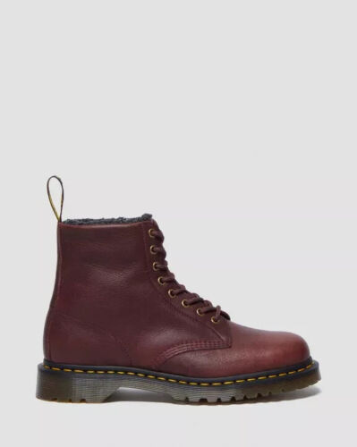 Dr. Martens 1460 31873600 Combat Boots Men 10 Red Leather Faux Fur Ankle KHD1518 - Picture 2 of 12
