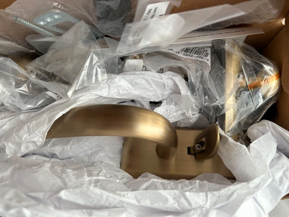 Nostalgic Warehouse New York Handleset S-Grip Long Plate Door Knob Antique Brass - Image 4 of 4