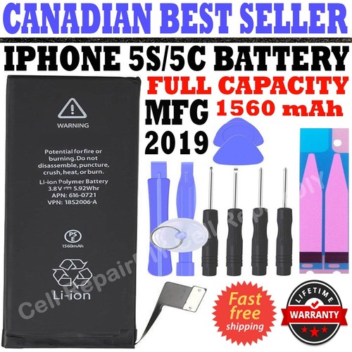 Batterie de remplacement flambant neuve compatible pour iPhone 5 5S 5SE avec outils gratuits - Photo 8 sur 9