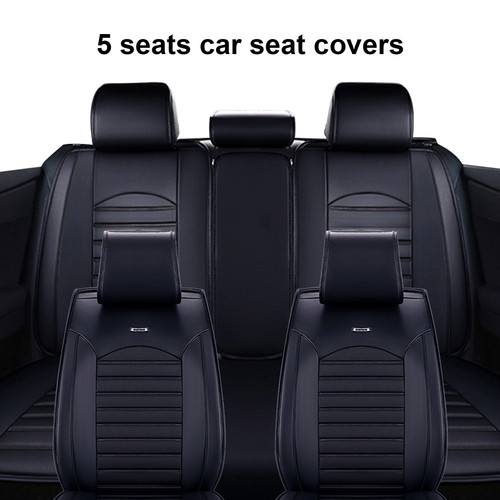 Deluxe Black Full Set Car Seat Covers PU Leather Kit For Toyota Auris 2007-2018 - Picture 2 of 10