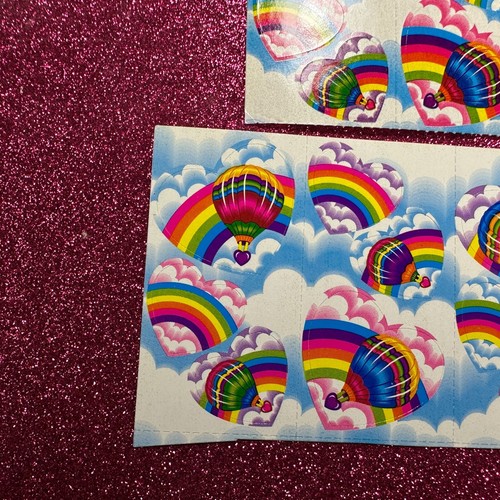 Vintage Lisa Frank Sticker Herz Wolke Regenbogen Heißluftballon 90er 5 Module Lot - Bild 4 von 6