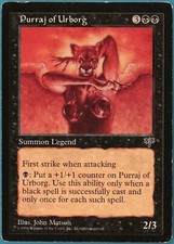 Purraj of Urborg Mirage HEAVILY PLD Black Rare MAGIC CARD (ID# 229185) ABUGames