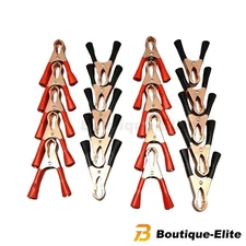 Red & Black Car Battery Test Lead Clip Crocodile Alligator Clamps 80mm 50A 20pcs