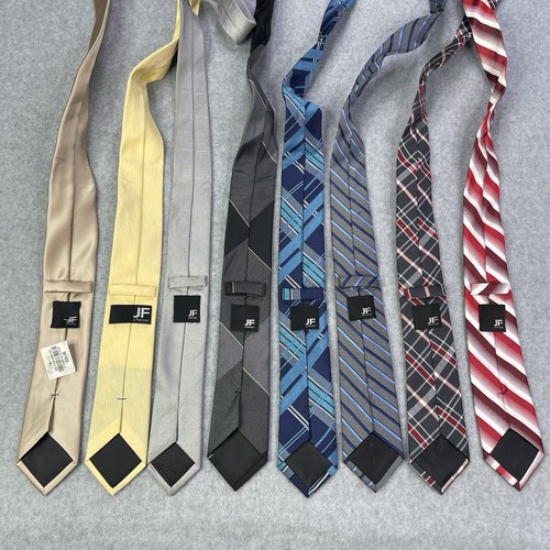 Lot JF J. Ferrar Gold, Multicolor Skinny Neckties 1 NWT & 7 EUC - 58-60x2 3/4 In - 第 2/16 張圖片