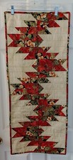 Handcrafted Quilted Christmas Table Runner, New, approx 16"x39"